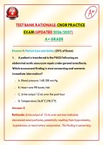 Test Bank Rationale&colon; CNOR Practice Exam &vert; Certified Nurse - Operating Room &vert; &lpar;Updated 2026&sol;2027&rpar; A&plus; Grade&NewLine;