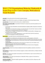 WGU C715 Organizational Behavior Flashcards & Exam Prep review- Core Concepts&comma; Motivation & Team Dynamics&period;pdf&NewLine;&NewLine;