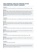Deca Financial Analysis Updated Actual&NewLine;Questions With Correct Answers