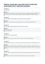 Dental Assistant Law And Ethics Expected&NewLine;Questions With Verified Answers&NewLine;
