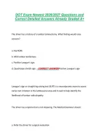 DOT Exam Newest 2026&sol;2027 Questions and &NewLine;Correct Detailed Answers Already Graded A&plus;