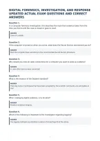 Digital Forensics&comma; Investigation&comma; And Response&NewLine;Updated Actual Exam Questions And Correct&NewLine;Answers&NewLine;