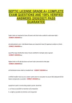 Septic License Grade A&plus; Complete &NewLine;Exam Questions And 100&percnt; Verified &NewLine;Answers &lpar;2026&sol;2027&rpar; Pass &NewLine;Guarantee 