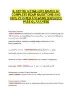 Il Septic Installers Grade A&plus; &NewLine;Complete Exam Questions And &NewLine;100&percnt; Verified Answers &lpar;2026&sol;2027&rpar; &NewLine;Pass Guarantee 