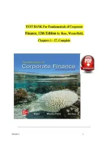 Test Bank for Fundamentals of Corporate Finance&comma; 13th Edition by Stephen Ross&comma; Randolph Westerfield&comma; Bradford Jordan