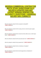Georgia Commercial Contractor &NewLine;Septic Study Guide Exam Fully &NewLine;Solved & Updated 2026-2027 &NewLine;&lpar;Latest Version Verified For &NewLine;Accuracy&rpar; &lpar;Questions &plus; Answers&rpar; &NewLine;Solved 100&percnt; Correct&excl;&excl; 