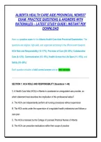 ALBERTA HCA PROVINCIAL EXAMINATION ALL-IN-ONE PACKAGE DEAL &vert; 400&plus; HIGH-YIELD MULTIPLE-CHOICE PRACTICE QUESTIONS&comma; DELEGATED TASK CHEAT SHEETS & STEP-BY-STEP CLINICAL SCENARIO SOLUTIONS &mdash; 100&percnt; VERIFIED ANSWERS