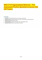 WGU C715 Organizational Behavior &ndash; Pre-Assessment Practice Questions & Answer Key &lpar;All Topics&rpar;