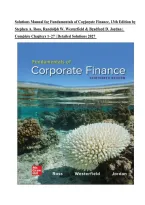 Solutions Manual for Fundamentals of Corporate Finance&comma; 13th Edition by Stephen A&period; Ross&comma; Randolph W&period; Westerfield & Bradford D&period; Jordan &vert; Complete Chapters 1&ndash;27 &vert; Detailed Solutions 2027