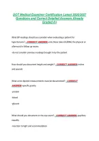 DOT Medical Examiner Certification Latest 2026&sol;2027 &NewLine;Questions and Correct Detailed Answers Already &NewLine;Graded A&plus; 