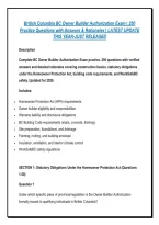 BC OWNER BUILDER AUTHORIZATION EXAM ULTIMATE BUNDLE &vert; ALL BC HOUSING BLUEPRINT DOMAINS&comma; HOMEOWNER PROTECTION ACT &lpar;HPA&rpar; LAWS&comma; BC BUILDING CODE &lpar;BCBC&rpar;&comma; WORKSAFEBC & 400&plus; VERIFIED PRACTICE QUESTIONS &mdash; GRADED A&plus;