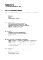 TEST BANK FOR &NewLine;Environmental Science 16&sol;E Eldon Enger