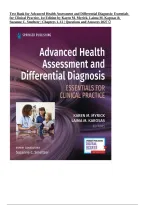 Advanced Health Assessment and Differential Diagnosis&colon; Essentials for Clinical Practice 1st Edition By Karen M&period; Myrick&comma; Laima M&period; Karosas and Suzanne C&period; Smeltzer &vert; ISBN 9780826162496 &vert; Complete - Test Bank