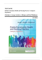 Test Bank - Public&sol;Community Health and Nursing Practice&colon; Caring for Populations&comma; 3rd Edition &lpar;Savage&comma; 2024&rpar;&comma; Chapter 1-22 &vert; All Chapters