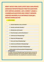 Nr507&sol; Nr 507 Final Exam &lpar;Latest 2025&sol; 2026 Update&rpar; &NewLine;Advanced Pathophysiology Practice Questions &NewLine;With Verified Answers&vert; 100&percnt; Correct &vert;Grade A &ndash; &NewLine;Chamberlain Questions And Correct Answers &NewLine;&lpar;Verified Answers&rpar; Plus Rationales 2026 Q&A &vert; &NewLine;Instant Downlo