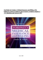 Test Bank for Fordney&rsquo;s Medical Insurance and Billing&comma; 17th Edition by Linda M&period; Smith & Cheryl Fassett &vert; Complete Chapters 1&ndash;21 &vert; Questions & Answers 2027