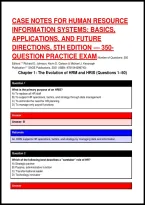 Case Notes For Human Resource &NewLine;Information Systems&colon; Basics&comma; &NewLine;Applications&comma; And Future &NewLine;Directions&comma; 5Th Edition &mdash; 350-&NewLine;Question Practice Exam