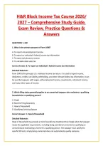 H&R Block Income Tax Course 2026&sol; 2027 &ndash; Comprehensive Study Guide&comma; Exam Review&comma; Practice Questions & Answers