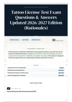Tattoo License Test Exam Questions & Answers Updated 2026&sol;2027 Edition &lpar;Rationales&rpar;