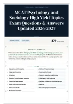 MCAT Psychology and Sociology High Yield Topics Exam Questions & Answers Updated 2026&sol;2027