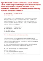 Epic Amb 400 Exam And Practice Exam Newest &NewLine;2026 Test Bank&vert; Amb400 Epic Care Administration &NewLine;Exam Prep With Complete 400 Real Exam &NewLine;Questions And Correct Verified Answers&sol; Already &NewLine;Graded A&plus; &lpar;Most Recent&excl;&excl;&rpar; 