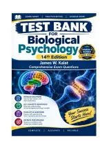 Test Bank For Biological Psychology 14th Edition James W&period; Kalat Comprehensive Exam Questions &period;pdf&NewLine;&NewLine;