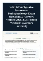 WGU D236 Objective Assessment Pathophysiology Exam Questions & Answers Verified 2026&sol;2027 Edition Western Governors University