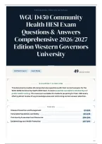 WGU D450 Community Health HESI Exam Questions & Answers Comprehensive 2026&sol;2027 Edition Western Governors University