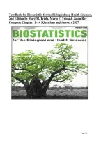 Test Bank for Biostatistics for the Biological and Health Sciences&comma; 2nd Edition by Marc M&period; Triola&comma; Mario F&period; Triola & Jason Roy &vert; Complete Chapters 1&ndash;14 &vert; Questions & Answers 2027