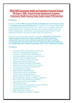 WGU D450 OBJECTIVE ASSESSMENT COMMUNITY HEALTH ALL-IN-ONE PACKAGE DEAL &vert; 3 FULL PRACTICE EXAMS&comma;  OA-ALIGNED QUESTIONS&comma; EPIDEMIOLOGY MATRICES & PREVENTION LEVEL BLUEPRINTS &mdash; 100&percnt; VERIFIED