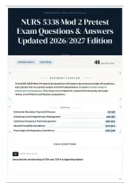 NURS 5338 Mod 2 Pretest Exam Questions & Answers Updated 2026&sol;2027 Edition