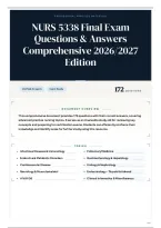 NURS 5338 Final Exam Questions & Answers Comprehensive 2026&sol;2027 Edition