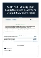 NURS 5338 Identity Quiz Exam Questions & Answers Detailed 2026&sol;2027 Edition