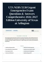 UTA NURS 5338 Urgent Emergencies Exam Questions & Answers Comprehensive 2026&sol;2027 Edition University of Texas at Arlington