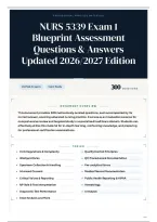 NURS 5339 Exam 1 Blueprint Assessment Questions & Answers Updated 2026&sol;2027 Edition