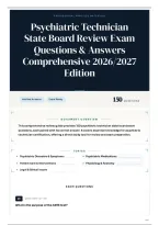 Psychiatric Technician State Board Review Exam Questions & Answers Comprehensive 2026&sol;2027 Edition