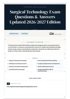 Surgical Technology Exam Questions & Answers Updated 2026&sol;2027 Edition