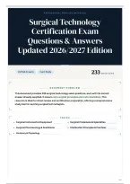 Surgical Technology Certification Exam Questions & Answers Updated 2026&sol;2027 Edition