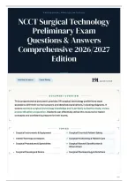 NCCT Surgical Technology Preliminary Exam Questions & Answers Comprehensive 2026&sol;2027 Edition