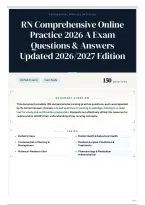 RN Comprehensive Online Practice 2026 A Exam Questions & Answers Updated 2026&sol;2027 Edition