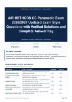 AIR METHODS CC Paramedic Exam 2026&sol;2027 Updated Exam Style Questions with Verified Solutions and Complete Answer Key