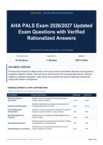 AHA PALS Exam 2026&sol;2027 Updated Exam Questions with Verified Rationalized Answers