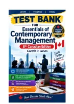 Test Bank For Essentials of Contemporary Management 8th Canadian Edition Gareth R&period; Jones &period;pdf&NewLine;&NewLine;