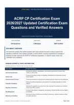 ACRP CP Certification Exam 2026&sol;2027 Updated Certification Exam Questions and Verified Answers