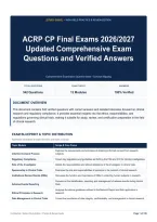 ACRP CP Final Exams 2026&sol;2027 Updated Comprehensive Exam Questions and Verified Answers