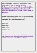 Cpesc Test Bank Final Exam And Practice Exam &NewLine;Newest 2026 -2027 Test Bank&vert; &lpar;Certified &NewLine;Professional In Erosion And Sediment Control&rpar; Exam &NewLine;Prep With Complete Real Exam Questions And &NewLine;Correct Verified Answers&sol; Already Graded A&plus; &lpar;Most &NewLine;Recent&excl;&excl;&rpar; 