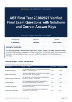 ABT Final Test 2026&sol;2027 Verified Final Exam Questions with Solutions and Correct Answer Keys