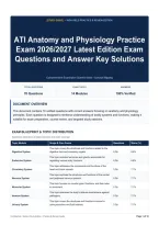 ATI Anatomy and Physiology Practice Exam 2026&sol;2027 Latest Edition Exam Questions and Answer Key Solutions