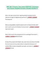 AMT MLT Practice Test Latest 2026&sol;2027 Questions &NewLine;and Correct Detailed Answers Already Graded A&plus; 