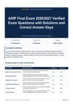 AHIP Final Exam 2026&sol;2027 Verified Exam Questions with Solutions and Correct Answer Keys
